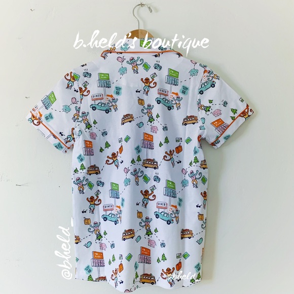 Roller Rabbit On The Road Polo Pajamas in White Size X-Small (XS) Brand New NWT - Picture 8 of 16